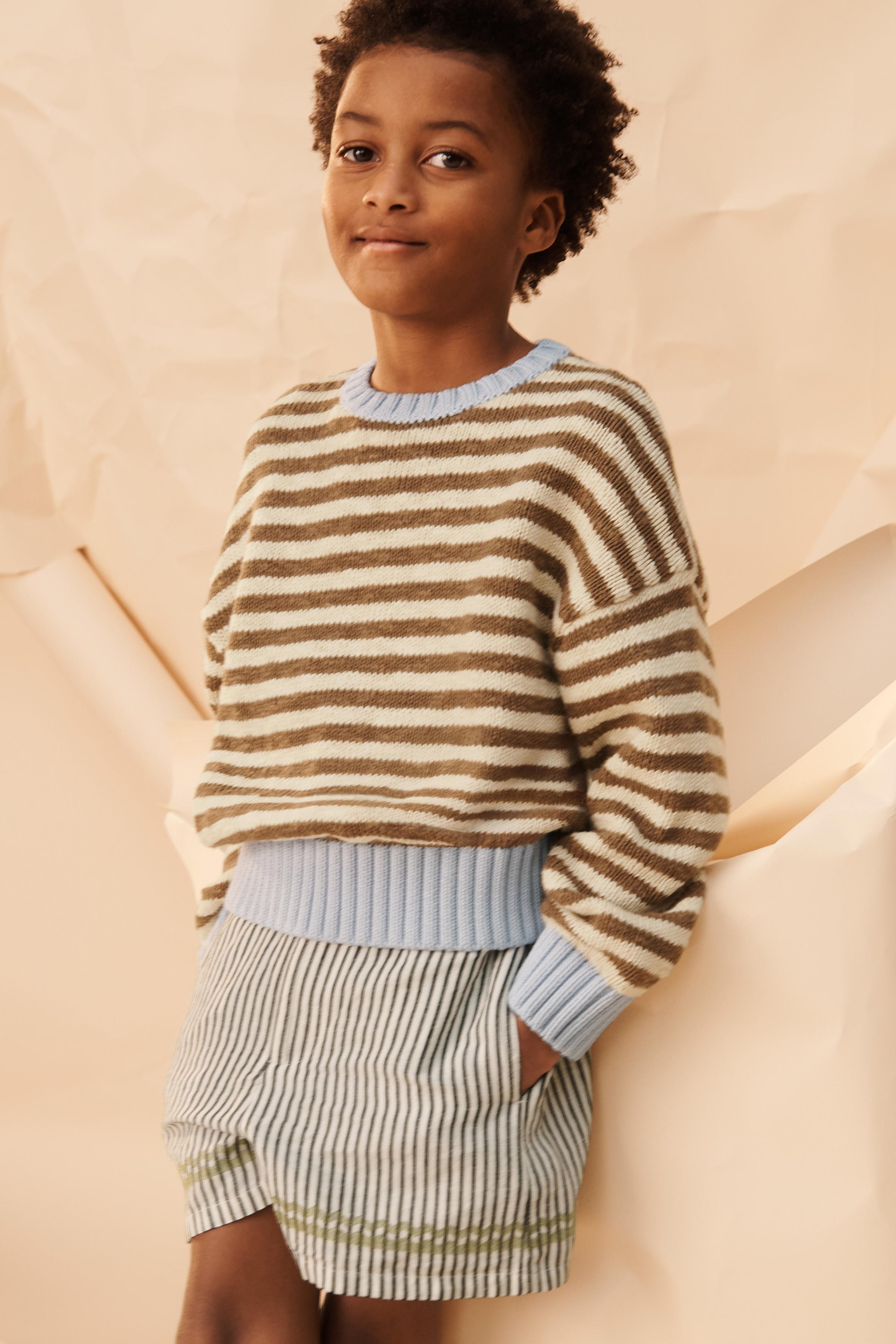 PULL EN MAILLE À RAYURES CONTRASTE ÉDITION LIMITÉE